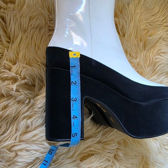 Free People Jeffrey Campbell Double Dare Patent Leather Heeled Platform Boots 9 - Picture 8 of 9